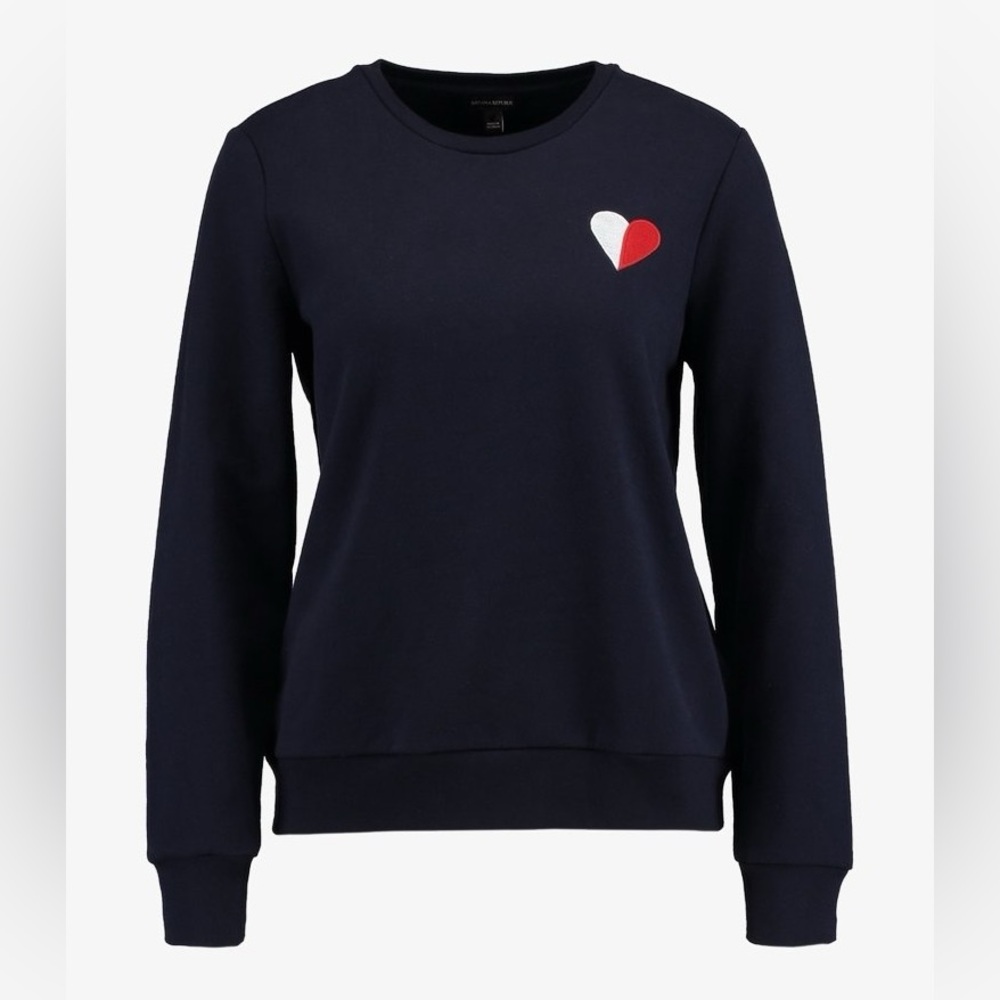 Banana Republic Navy Blue Sweatshirt with Heart Patch